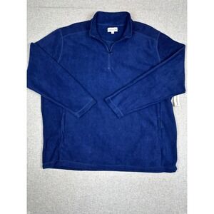 NWT Saddlebred Mens 3XLT Big Tall Quarter Zip Fleece Pullover Blue Eve NEW